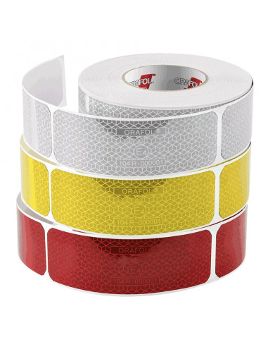 Oralite retroreflecterende contourmarkering - 60 stickers per rol - rood wit geel