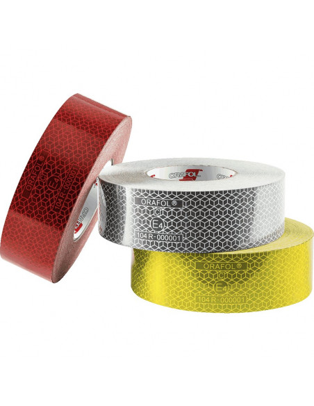Oralite reflecterende tape - 12,5 meter per rol - rood wit geel
