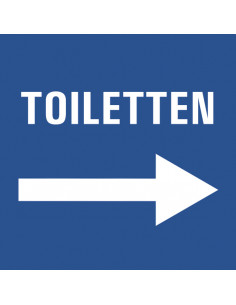 WC deur sticker toiletten rechts, blauw wit