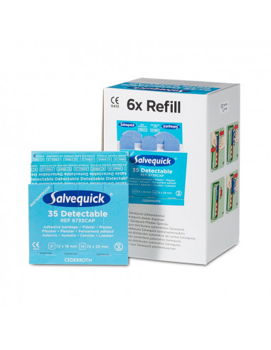 Salvequick 6735 HACCP detectable pleisters, lichtblauw