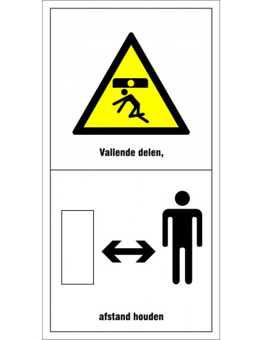 Machinemarkering vallende delen en afstand houden, geel zwart