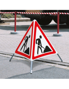 Inklapbare signalering \'Werk in uitvoering\', 900 mm