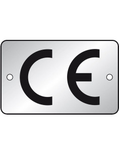 CE-label, rechthoekig, geanodiseerd aluminium, 100 stuks, plaatse C E