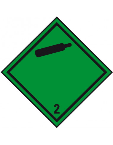 ADR sticker klasse 2.2 ‘Niet brandbaar gas’ zeewaterbestendig op rol (500 stuks)