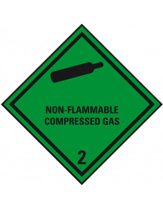 ADR sticker klasse 2.2 ‘Niet brandbaar gas’ met tekst zeewaterbestendig