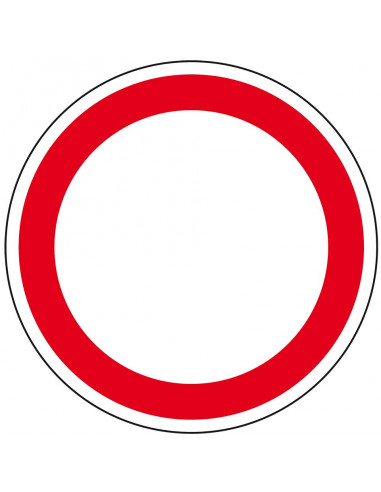 Vloersticker geslotenverklaring, sterke zelfklevende folie, rood wit, rond, witte sticker met rode rand