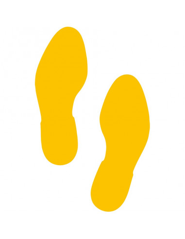 Vloerstickers voetstappen, 5 paar, geel