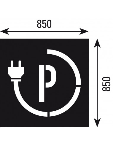 Spuitsjablonen elektrisch parkeren - kunststof - 2 stuks, P met stekker
