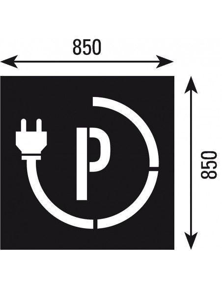Spuitsjablonen elektrisch parkeren - kunststof - 2 stuks, P met stekker