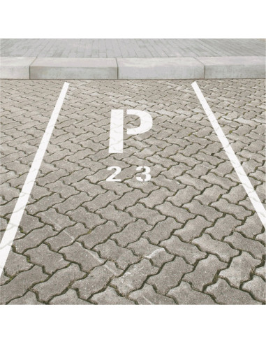 Spuitsjablonen set 6 - kunststof - 4 sjablonen, P met nummers