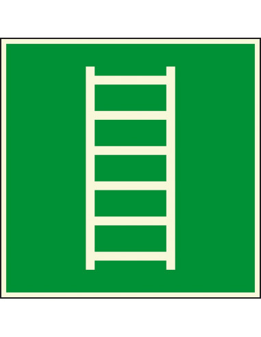 Lichtgevend vluchtladder bord, kunststof, 200 x 200 mm, E059