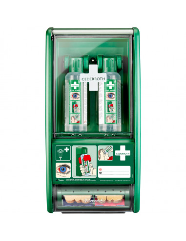 Cederroth oogspoelstation met pleisterdispenser