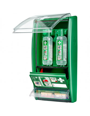 Cederroth oogspoelstation met pleisterdispenser