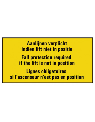 Waarschuwingssticker 'Aanlijnen verplicht', 200 x 100 mm