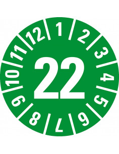 Keuringssticker met jaartal (anti-fraude dambordpatroon), vel