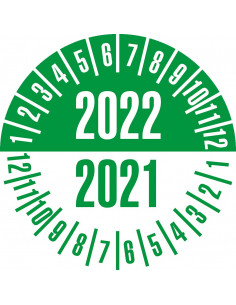 Keuringssticker met 2 jaartallen, 35 mm, 10 stuks per vel