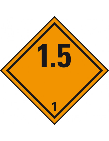 ADR klasse 1.5 sticker, zelfklevend papier, 1000 op rol, oranje zwart, vierkant