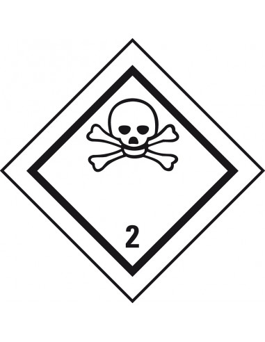 ADR sticker klasse 2.3 'Giftig gas’ zeewaterbestendig op rol (500 stuks)