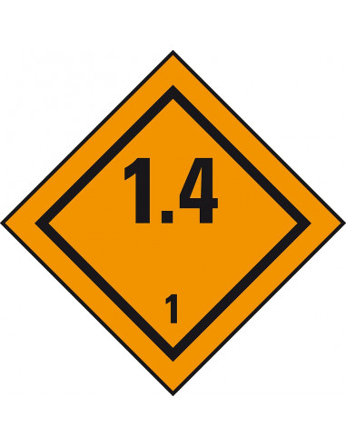 ADR sticker klasse 1.4 explosieve stoffen, zeewaterbestendig op rol