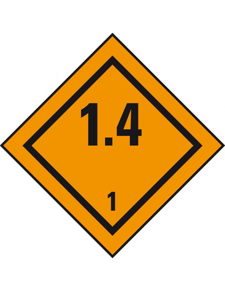 ADR sticker klasse 1.4 explosieve stoffen, zeewaterbestendig op rol