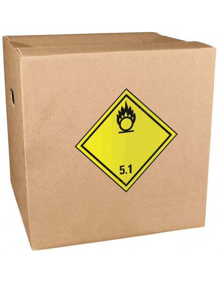 ADR klasse 5.1 sticker oxiderende stoffen, zeewaterbestendig, geel zwart, ruit, oxiderende stoffen pictogram