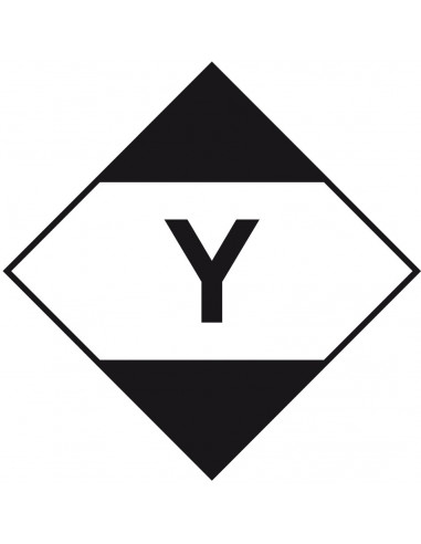 ADR sticker beperkte hoeveelheden Y, zeewaterbestendig op rol, vierkant