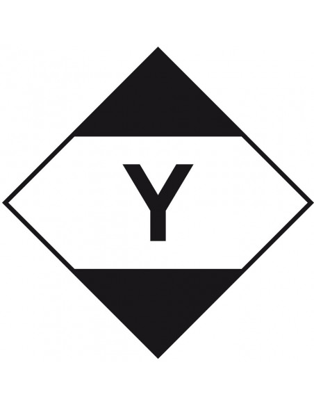 ADR sticker beperkte hoeveelheden Y, zeewaterbestendig op rol, vierkant