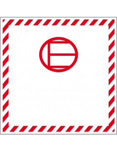 ADR sticker vrijgestelde hoeveelheden, zeewaterbestendig, rood wit, vierkant