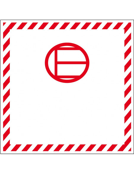 ADR sticker vrijgestelde hoeveelheden, zelfklevend papier, 1000 op rol, rood wit, vierkant