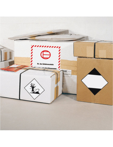 ADR sticker milieugevaarlijke stoffen, ruit, wit zwart, milieugevaarlijke stoffen pictogram