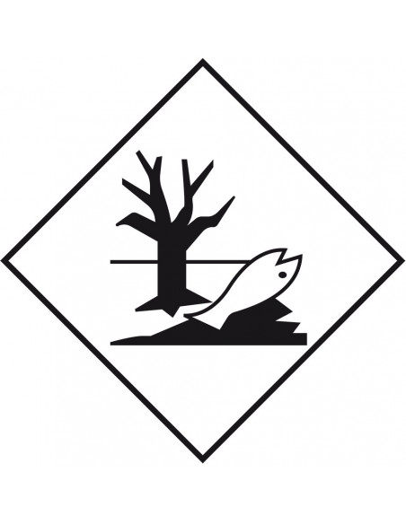 ADR sticker milieugevaarlijk, zelfklevend papier, 1000 op rol, zwart wit, vierkant