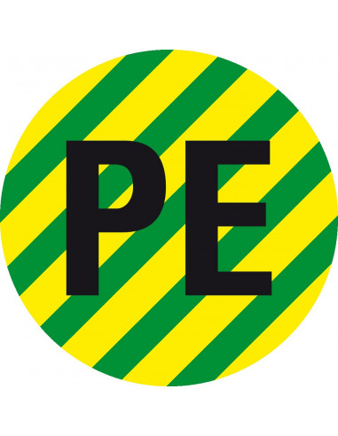 Beschermende PE geleider sticker, groen geel