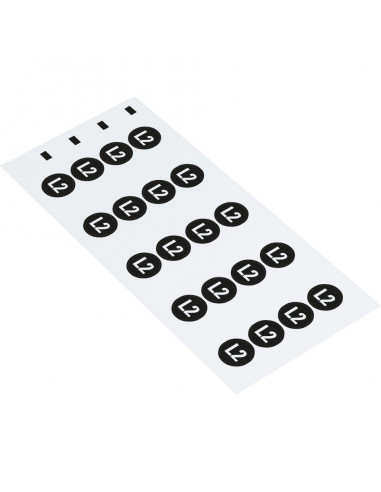 Fase L2 geleider sticker, vel, zwart wit kaart van 20 stickers