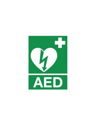 AED sticker met tekst