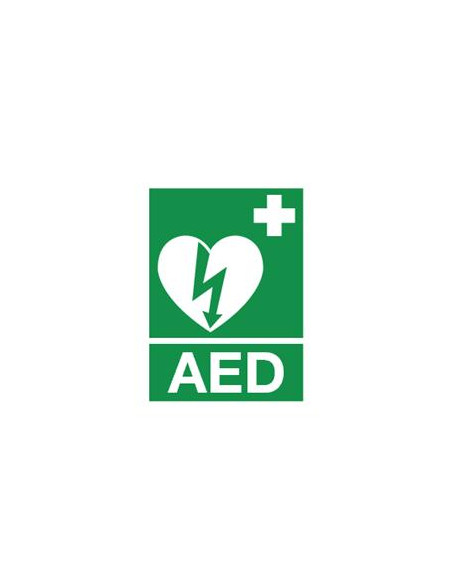 AED sticker met tekst