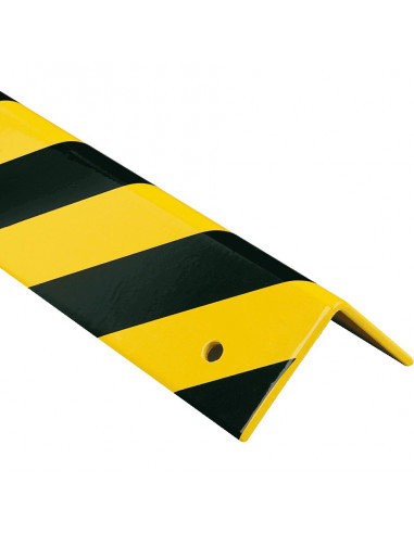 Hoekbeschermer muur, wandbevestiging, geel zwart, 100 x 1000 mm