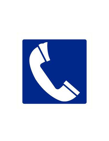 Telefoon bord, kunststof, blauw wit, vierkant