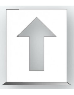 Spuitsjabloon pijl - dibond - 1000 x 750 mm, wit, rechthoekig, symbool pijl