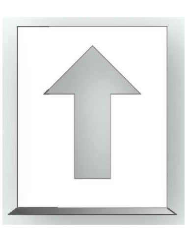 Spuitsjabloon pijl - dibond - 1000 x 750 mm, wit, rechthoekig, symbool pijl