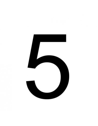 ADR cijfer 5 sticker, wit zwart