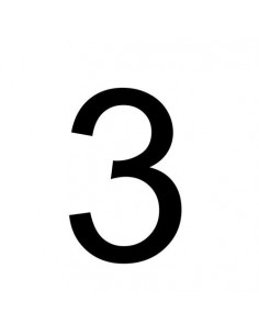 ADR cijfer 3 sticker, wit, vierkant, cijfer 3