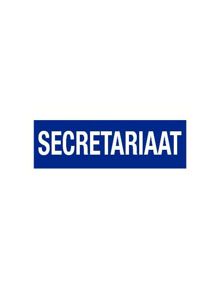 Secretariaat tekstbord, kunststof, Nederlandse tekst, blauw wit, rechthoek