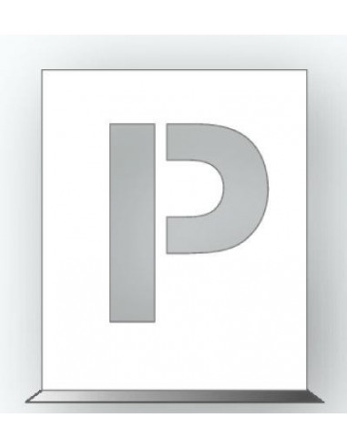 Spuitsjabloon P parking - dibond - 1000 x 750 mm, wit, rechthoekig