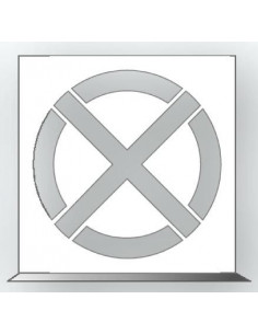 Spuitsjabloon niet stilstaan - dibond, vierkant, wit met uitsparing