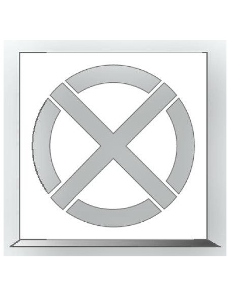 Spuitsjabloon niet stilstaan - dibond, vierkant, wit met uitsparing