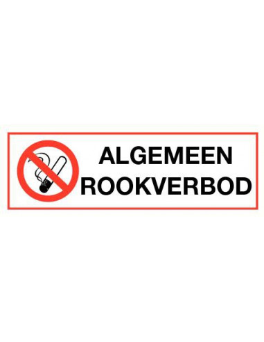 Algemeen rookverbod bord, kunststof