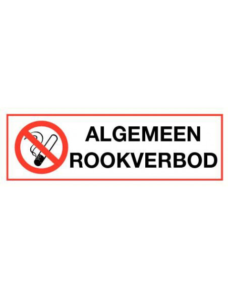 Algemeen rookverbod bord, kunststof