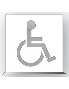 Spuitsjabloon invalidenparkeerplaats - dibond, vierkant, wit, symbool persoon in rolstoel