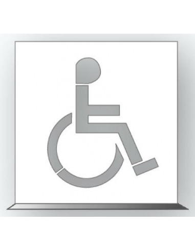 Spuitsjabloon invalidenparkeerplaats - dibond, vierkant, wit, symbool persoon in rolstoel