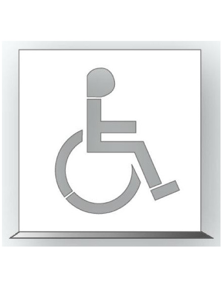 Spuitsjabloon invalidenparkeerplaats - dibond, vierkant, wit, symbool persoon in rolstoel